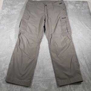 Jack Wolfskin Cargo Pants Mens 40x34 Gray Function 65 Organic Outdoor Hiking